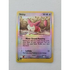 Pokemon Skitty Card with Pink and Yellow
